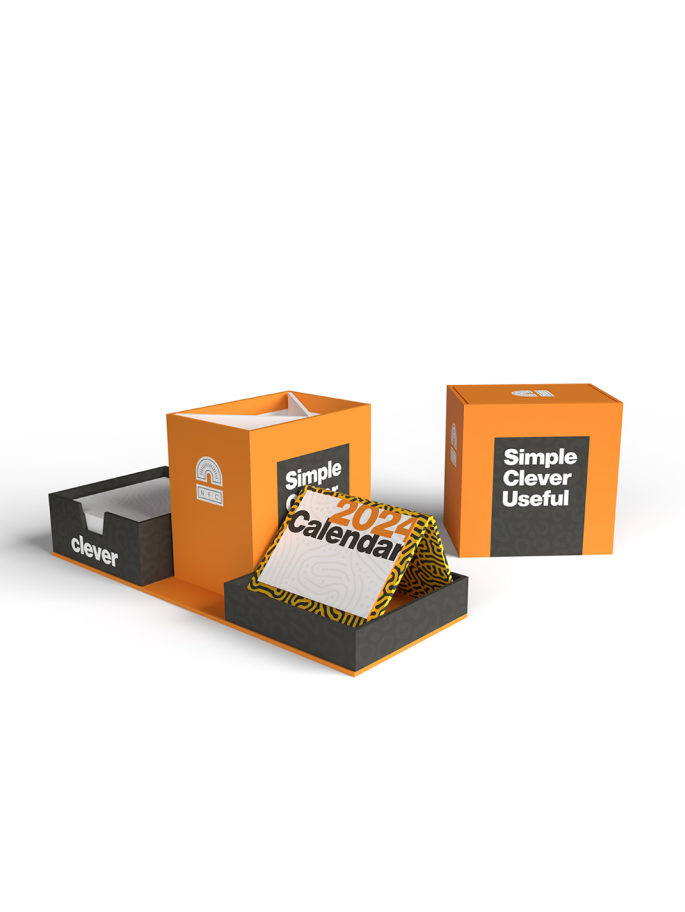 Stolní organizér v krabičce s potiskem