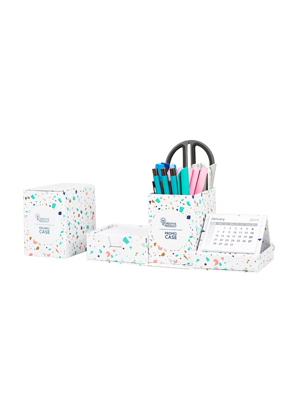 Stolní organizér v krabičce s potiskem