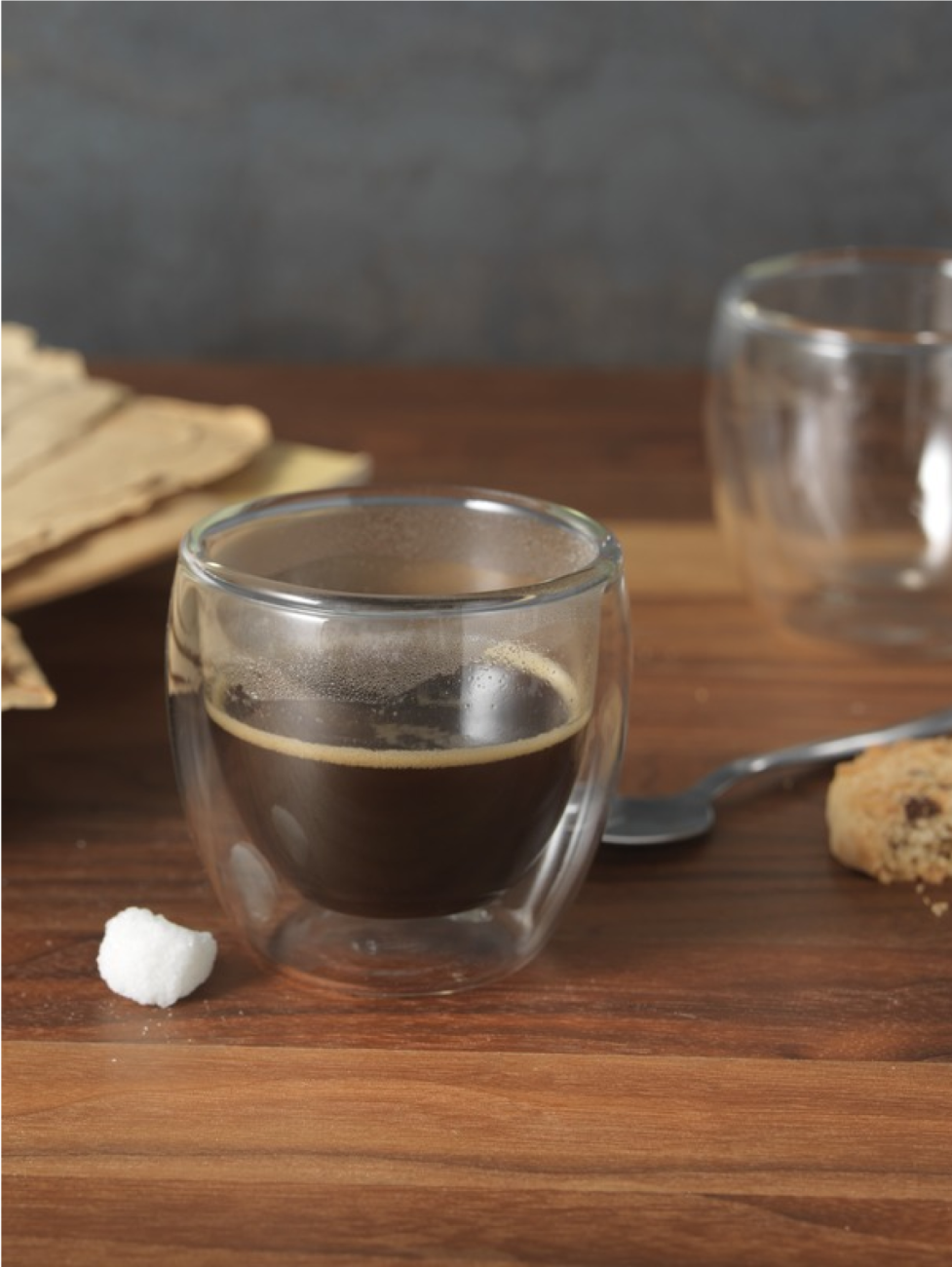 Dvojdílná skleněná sada na espresso