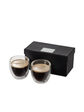 Dvojdílná skleněná sada na espresso