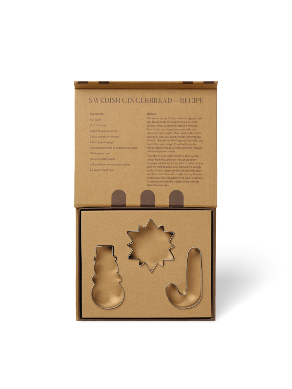 Sada vykrajovátek v krabičce s receptem na perníčky